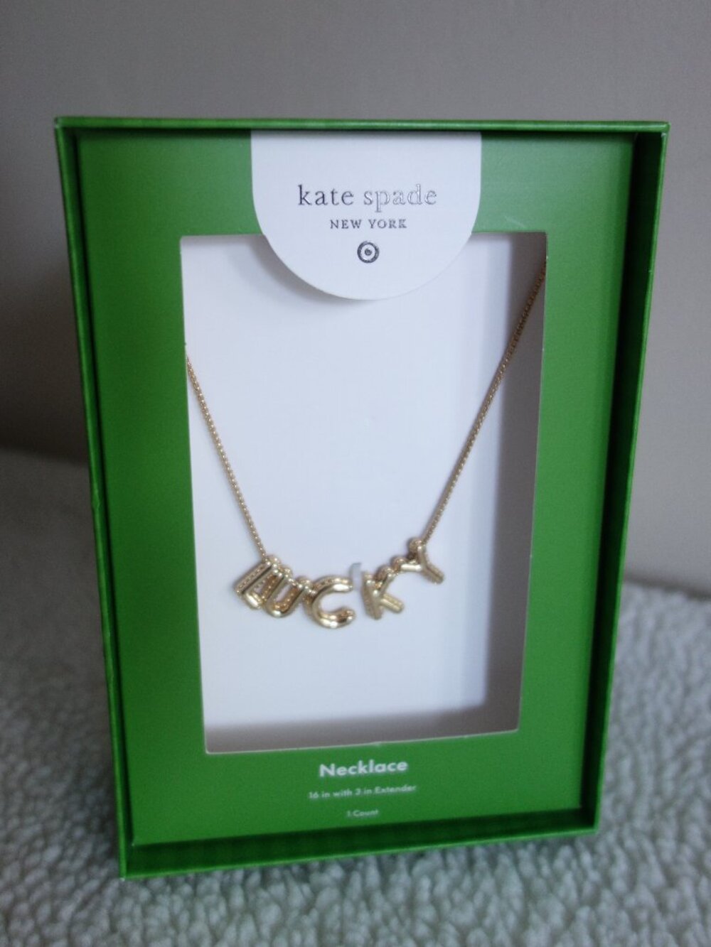 NIB New KATE SPADE x TARGET Gold Tone “Lucky” Necklace